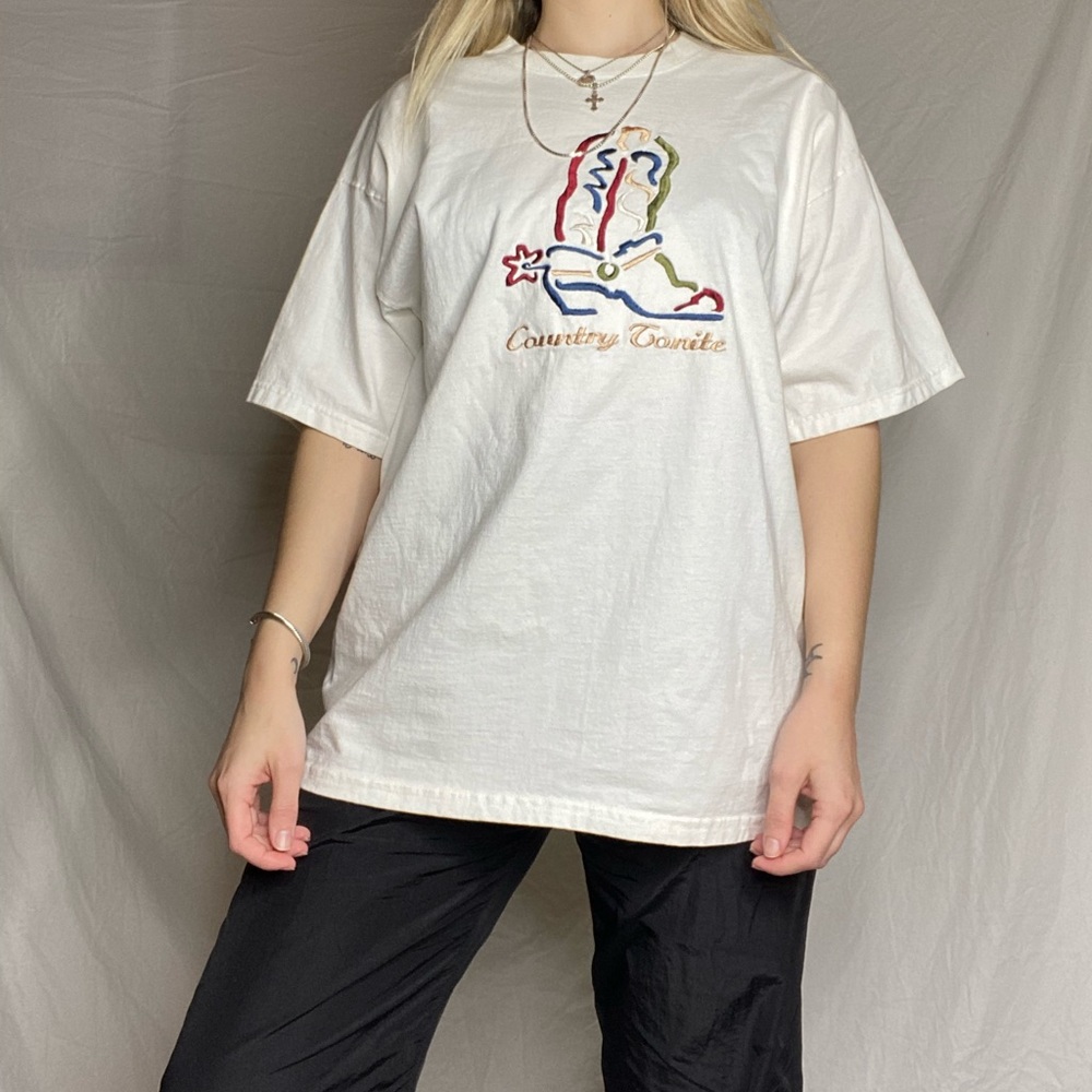 Country Tonite Embroidered boot Vintage tee